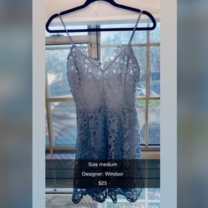Lace light blue cocktail dress worn once